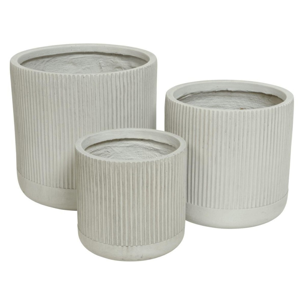 SET 3 VASI RIGATI WHITE H36 D3